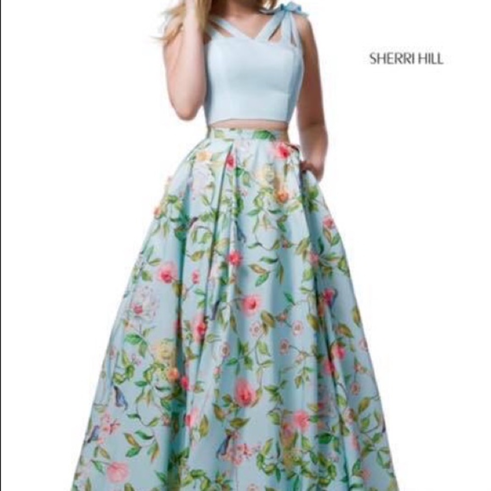 Floral sherri Hill 6 Pageant prom 2pc dress